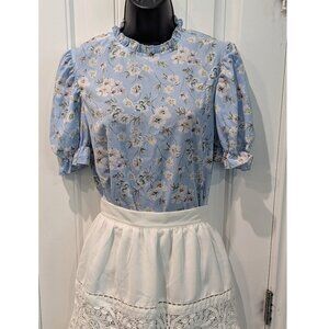 SHEIN Powder Blue Floral Blouse (Women's Size M)